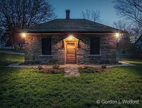 Lockmaster's Office At Dawn_DSCF01660.jpg - Photographed along the Rideau Canal Waterway at Smiths Falls, Ontario, Canada.